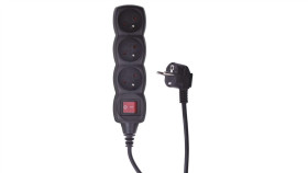 Przedłużacz Z Wyłącznikiem 3-Gniazda Z/U 3M /H05vv-F 3G1/ Czarny Pc1313