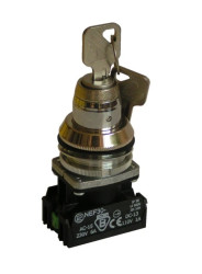 Przełącznik 2 położeniowy klucz 30mm 1Z 1R bez samopowrotu W0-NEF30-TZAM XY