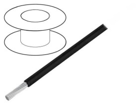 7054-BK005 Przewód HookUp Wire linka Cu 24AWG PVC czarny 150V 30,5m