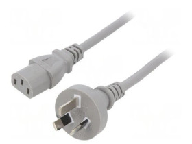 SN27-3/10/1GY Kabel: 3x1mm2, AS/NZS 3112 (I) wtyk,IEC C13 żeński, 1m, 10A