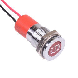 Q14F3CXXR12E-C Red Brake Test Flush 14mm 12VDC LED Panel Indicator IP67 APEM