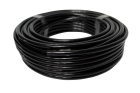 Przewód pneumatyczny PU poliuretanowy kalibrowany, fi 6x4 mm, czarny (krążek 25 m)