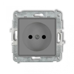 ICON Mechanizm gniazda pojedynczego bez uziemienia 2P (przesłony torów prądowych) szary mat 27IGP-1p
