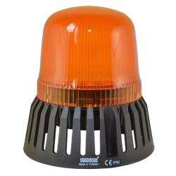 Wielofunkcyjna lampa żółta fi 120 z buzerem, 12-24V AC/DC, T0-IT120Y024Z