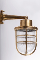 KINKIET mosiężny 72, E27, 150W, klosz przeźroczysty-szkło, IP64, siatka mosiężna A72