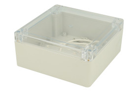 Obudowa; uniwersalna; ZP135.135.60JpH TM ABS-PC; ABS / poliwęglan; ABS; 134,8mm; 134,8mm; 60,1mm; IP65; przezroczysty; jasnoszar
