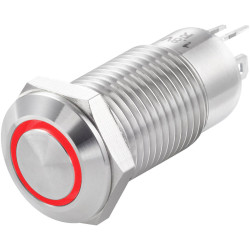 TruComponents 782650 Pushbutton ,Panel Mount,Off/On,SPST,Solder,IP40