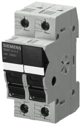 Uchwyt bezpiecznikowy montowany na szynie rozmiar: 10 x 38mm 25A 1kV Siemens