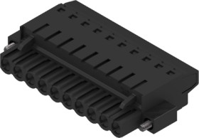 Socket header, 10 pole, pitch 5.08 mm, straight, black, 1844300000