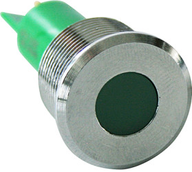 Signal light, 24 V (DC), green, 5 mcd, Mounting Ø 19 mm, pitch 1.25 mm, LED number: 1, Q19F1CXXG24E