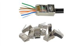 Wtyk Modularny Rj45 8P8c Kat.6 Ekranowany Ftp Drut Przelotowy Neku /Woreczek...