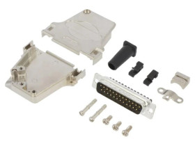 D-Sub męskie kątowe 45 zacisk śrubowy na przewód -PIN 25 L17D45ZF25-RG+L717DB25PST