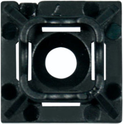 Mounting base, max. bundle Ø 3.6 mm, PA, black, self-adhesive, (L x W x H) 13 x 13 x 5 mm, 01860904010