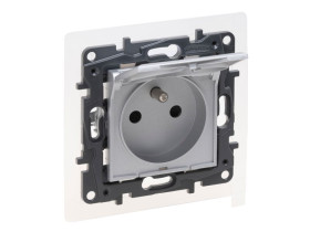 NILOE STEP Gniazdo pojedyncze z uziemieniem IP44 zaciski śrubowe bez przesłony styków aluminium 863335 LEGRAND