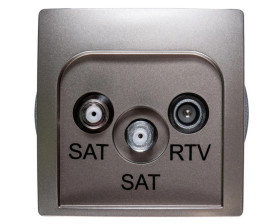 Simon Basic Gniazdo antenowe SAT/SAT/RTV końcowe satynowe BMZAR+SAT3.1-P2.01/29