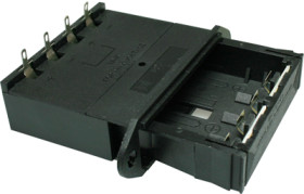 Battery compartment, 4 x AA, PA, (L x W x H) 72 x 61.5 x 26 mm, black, for mignon cells, A9302540