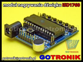Moduł odtwarzacza dźwięków ISD1760 - magnetofon cyfrowy