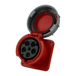 Gniazdo montażowe 63A CEE proste Twist skręcie 5P 6h IP66 tablicowe Typ 335 PCE 335-6