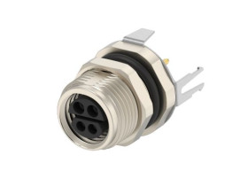 Złącze wielostykowe przemysłowe 4-pinowe M8 Montaż tylny Gniazdo TE Connectivity