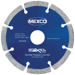 MEXCO GPX10811522 GPX10-8 Concrete Diamond Blade 115 x 22mm