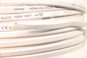 Przewód instalacyjny YDYp żo 3x2,5mm płaski DAMIR 1m