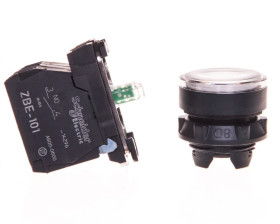 Przycisk sterowniczy 22mm biały z samopowrotem z podświetleniem 1Z 1R XB5AW31B5