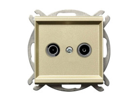 SONATA Gniazdo antenowe RTV końcowe ZAR-1 p/t szampański złoty GPA-RK/m/39 OSPEL