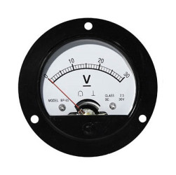 30V DC Class 2.5 Analogue Voltmeter, Round