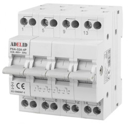 Przełącznik zasilania sieć-agregat 4P 32A 1-0-2 PSA-32A-4P