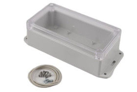 Obudowa ogólnego użytku Poliwęglan szerokość zew. 85 mm długość zew. 165 mm wys. zew. 55 mm Hammond IP65 Jasnoszary