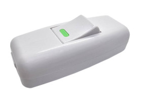 PRZEŁĄCZNIK PRZELOTOWY BIAŁY 10A 250V DO LAMPKI