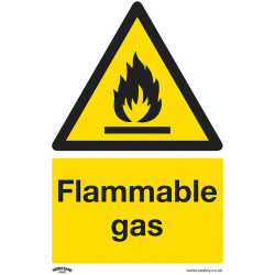 Worksafe SS59P1 Warning Safety Sign - Flammable Gas - Rigid Plastic