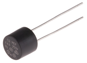 Bezpiecznik nieresetowalny 4A 250V ac RS PRO F Termoplastyczne 40 A przy 250 V AC rozstaw 5.08mm