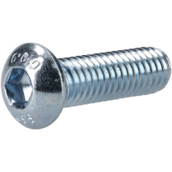 R-TECH 337352 M6 X 20 Hex Socket Button Screws Steel BZP - Pack Of 100