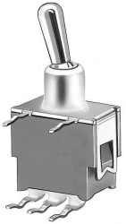 Przełącznik (Wł.)-wył.-(wł.) SPDT KNITTER-SWITCH Płytka drukowana długość przełącznika 6mm