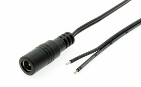 Przewód DC 0,25m z gniazdem 2,1x5,5 mm AWG20 2x0,5mm2 ESPE
