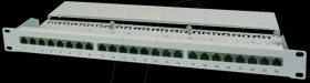 48 cm (19") patch panel, Cat6+, 24 ports
