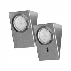 Zestaw opraw podszafkowych LED 2,5W, 180lm, 4000K, z wyłącznikiem bezdotykowym, INOX AD-OM-6207L4