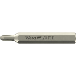 Wera 05058122001 851/0 Micro Bits Phillips Screws PH 1 x 30mm 4mm Hex Drive