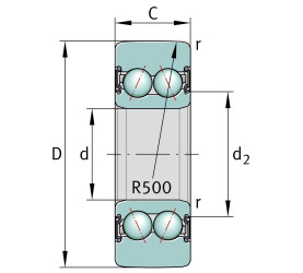 Rolka prowadząca, Koncentryczny, śr: 100mm, dł: 36.5mm, otwór: 40mm
