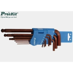 Klucze Imbusowe Trzpieniowe Długie z kulką Czernione Zestaw 9szt 1,5-10 mm 8PK-028 20187