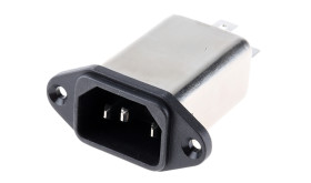 Gniazdo zasilające IEC z filtrem przeciwzakłóceniowymNone 10A Schaffner Montaż na panelu