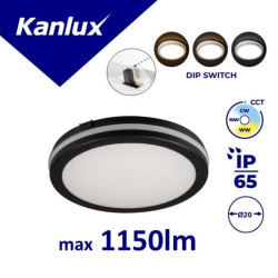 Plafoniera LED BENO ECO 12W CCT O B 1050lm(WW)/1150lm(NW)/1100lm(CW) 3000/4000/6500K regulacja barwy IP65 czarny 38381