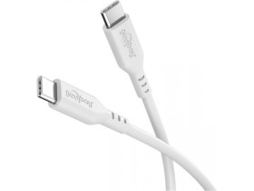 Kabel silikonowy USB-C, 1,5 m, biały miękki i...