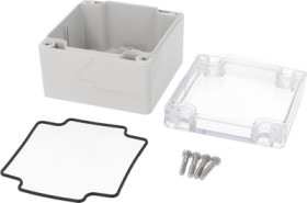 PC enclosure, (L x W x H) 89 x 89 x 61 mm, light gray (RAL 7035), IP66, 1554E2GYCL