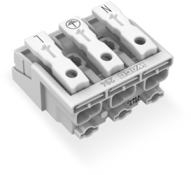 Mains connection terminal, 3 pole, 0.5-2.5 mm², clamping points: 15, white, push-in wire connection, 24 A, 294-5013
