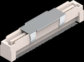 Pin header, 80 pole, pitch 0.8 mm, straight, ivory, 658857603080