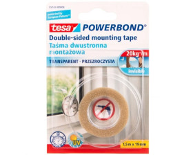 Taśma montażowa POWERBOND przezroczysta 1,5m 19mm 55743-00004-20 /12szt./