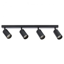 Oprawa sufitowa/naścienna punktowa natynkowa listwa MALGA 4 Black spot 4xGU10 czarny EDO777350