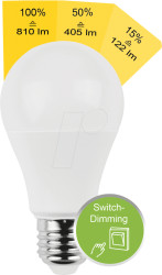 49363 LED SMD lamp A60 E27 8.8 W 810 lm WW Switch DIM